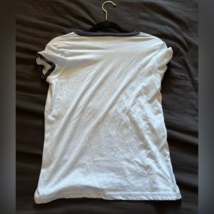 Basic Blue Crew Neck Tee with Navy Lining